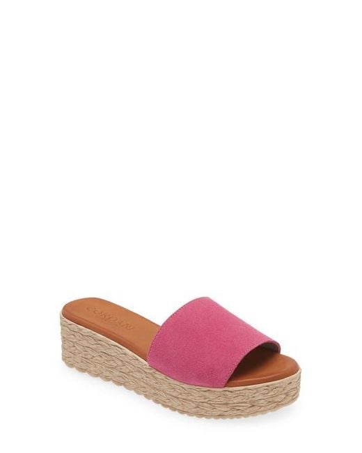 Cordani Pink Bizzy Espadrille Platform Wedge Slide Sandal