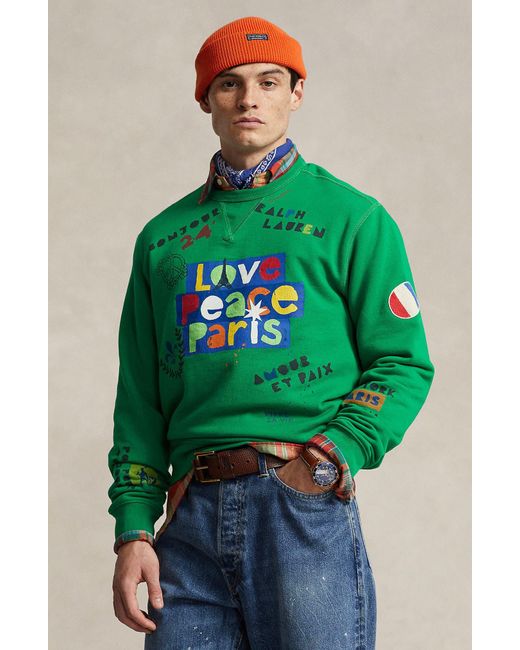Polo Ralph Lauren Green Paris Graphic Sweatshirt for men