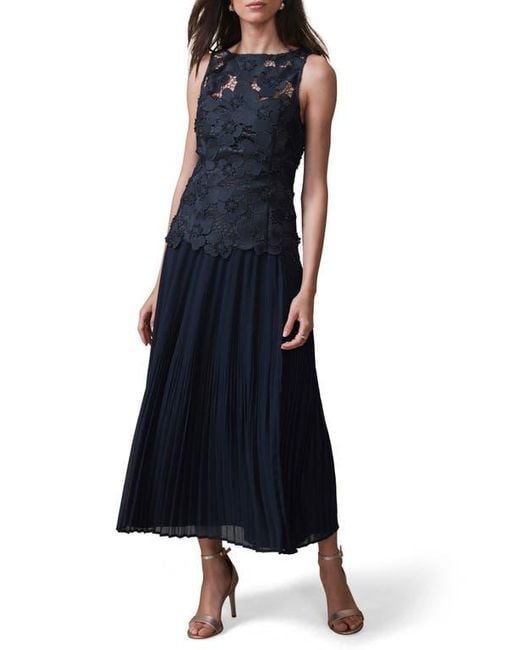 Mint Velvet Blue Floral Applique Maxi Dress