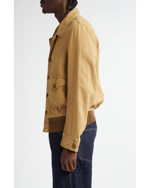 Ralph Lauren Blue Linen & Cotton Canvas Chore Coat for men