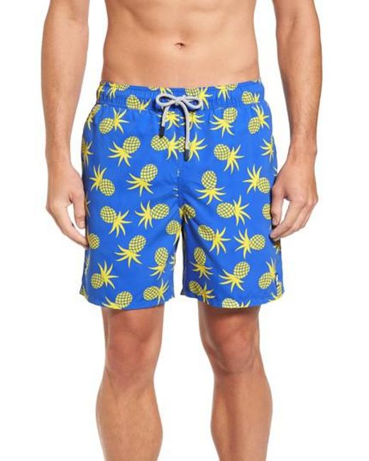 Tom & teddy Pineapple Swim Trunks in Blue for Men | Lyst