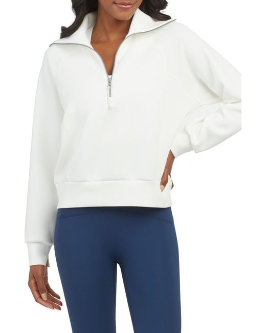 Spanx White Airessentials Half Zip Sweatshirt