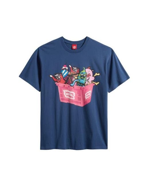 ICECREAM Blue Basketcase Graphic T-Shirt for men