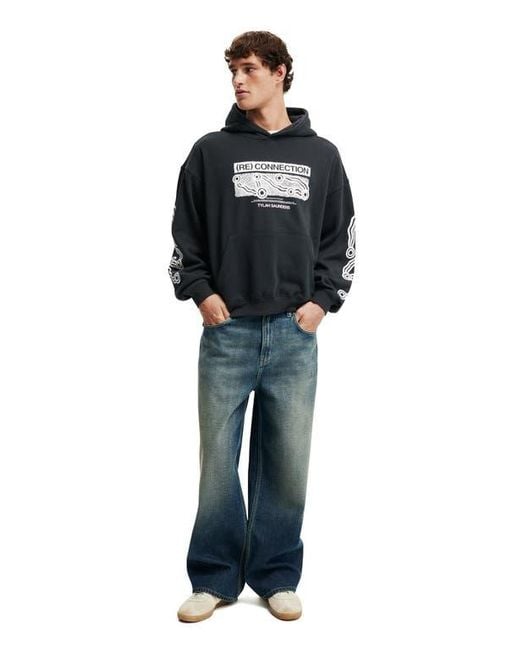 Cotton On Black Tylah Saunders Box Fit Hoodie for men