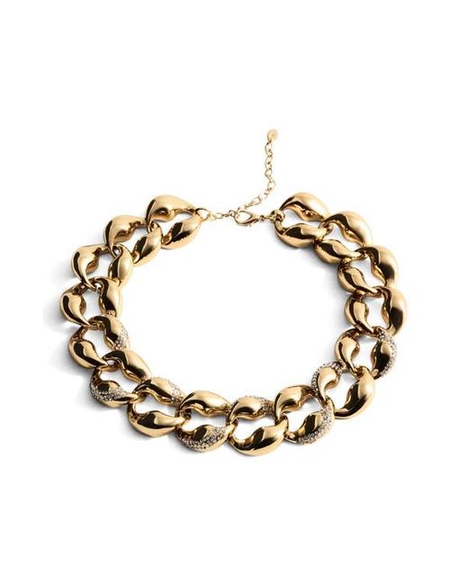 Mango Metallic Crystal Embellished Collar Necklace