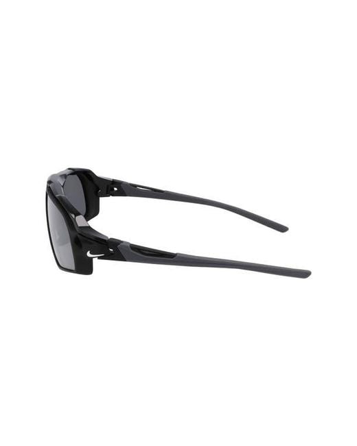 Nike Black Flyfree 72Mm Rectangular Sunglasses for men