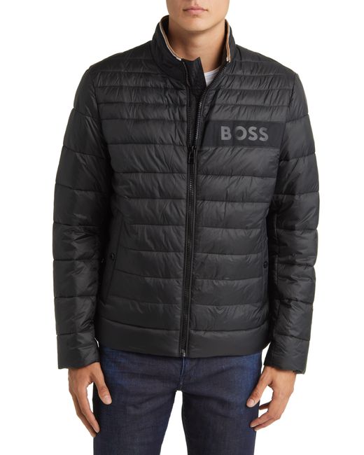 BOSS by HUGO BOSS Darolus Quilted Puffer Jacket in Black for Men | Lyst