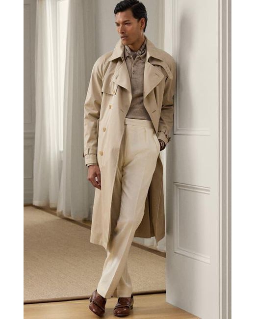 Ralph Lauren Natural Cotton Twill Trench Coat for men