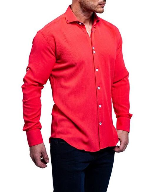 Maceoo Red Einstein Resistance Stretch Button-Up Shirt for men