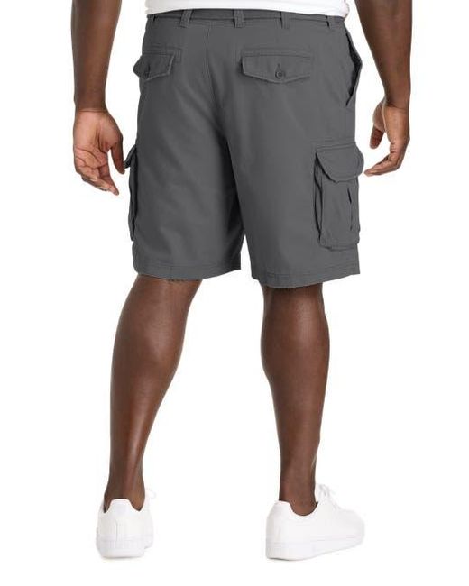 True Nation by DXL Gray Big & Tall Belted Cargo Shorts for men