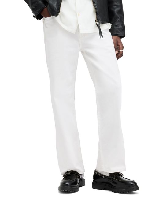AllSaints White Lenny Flare Leg Denim Jeans for men