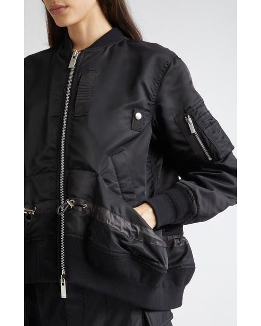 Sacai Black Blouson Nylon Twill Bomber Jacket