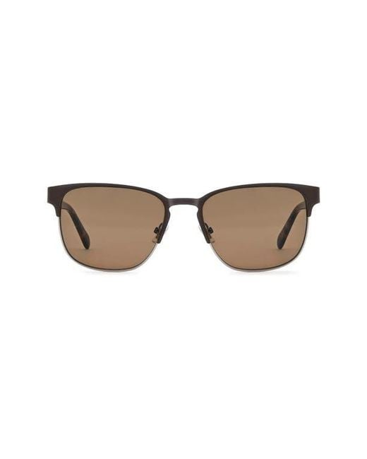 Fossil Brown 56Mm Rectangular Sunglasses for men