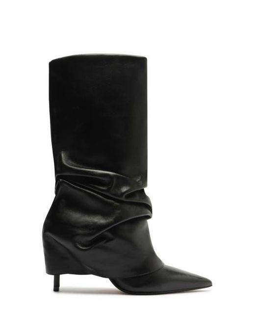 SCHUTZ SHOES Black Mikki Up Cloak Pointed Toe Boot