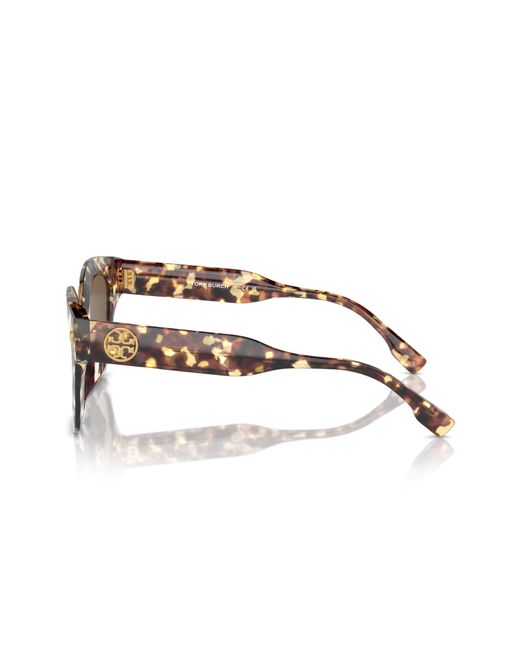 Tory Burch Brown 49mm Irregular Cat Eye Sunglasses