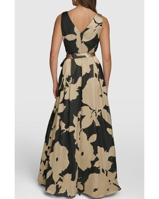 Donna Karan Multicolor Faux Wrap Ballgown