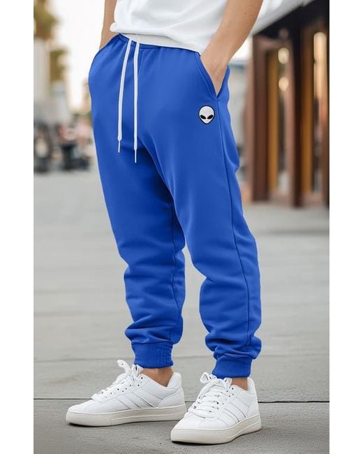 Alix Blue Alien Midweight Fleece Jogger Pant for men