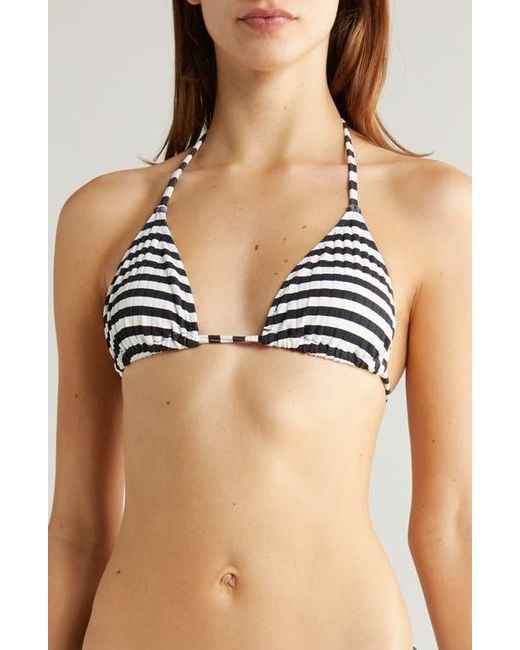 Solid & Striped Black Iris Rib Bikini Top