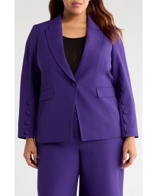 Tahari Blue One-Button Blazer