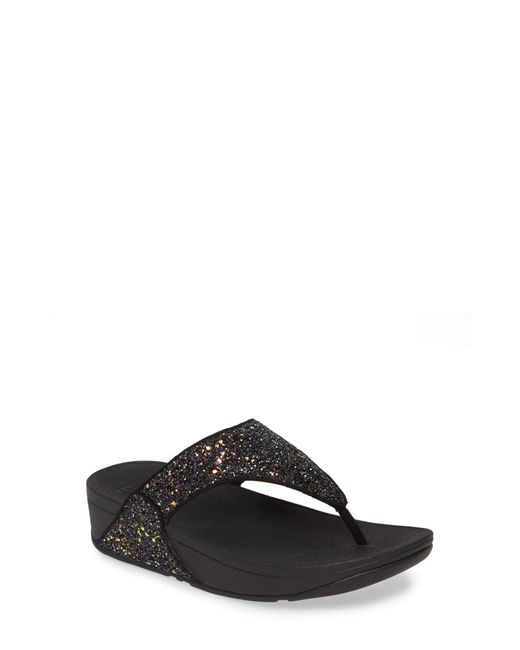 Fitflop Lulu Glitter Flip Flop in Black - Save 17% - Lyst