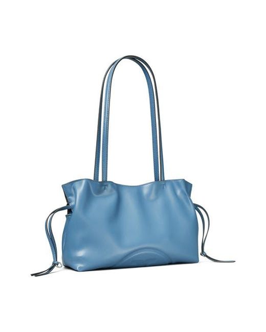 Tory Burch Blue Small Ella Natuura Drawstring Tote
