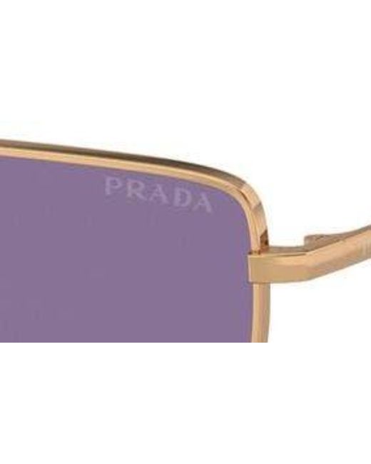 Prada Purple 59mm Rectangular Sunglasses for men