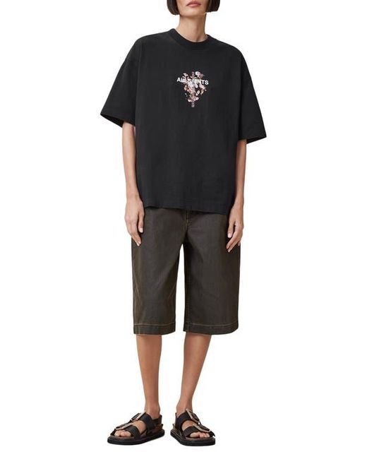 AllSaints Black Eternal Etta Cotton Graphic T-Shirt