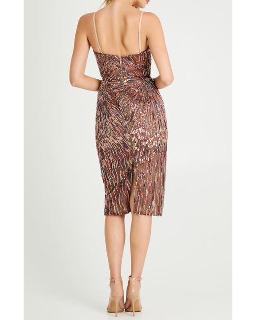 HELSI Red Marina Sequin Cocktail Pencil Dress
