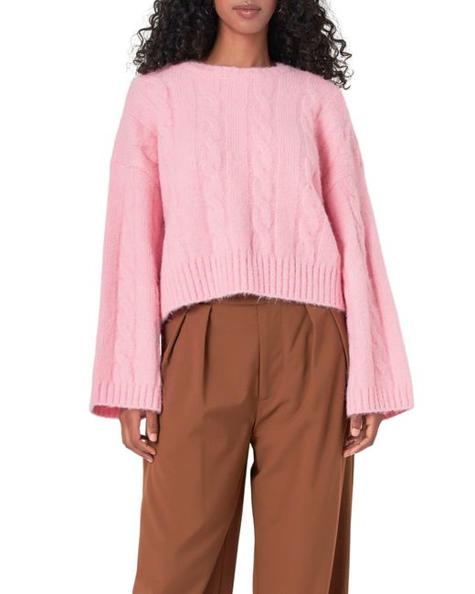 Endless Rose Pink Cable Stitch Sweater