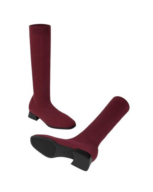 VIVAIA Purple Tara Pro Square-Toe Water Repellent Wool Knee-High Boots