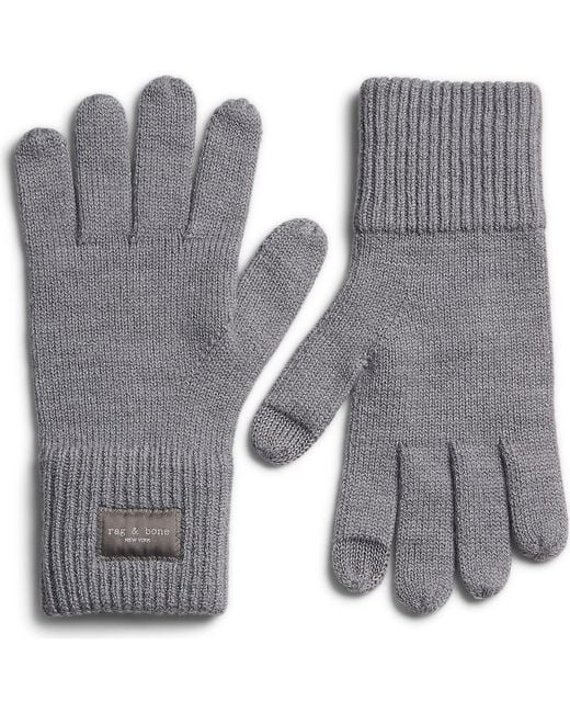Rag & Bone Gray Blake Ribbed Gloves