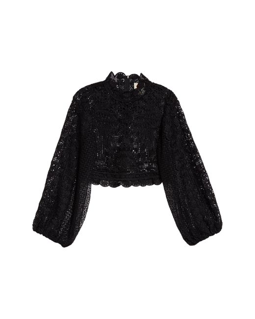 FARM Rio Guipure Lace Crop Top in Black Lyst