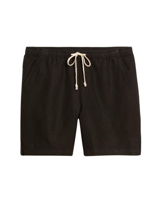 Alex Crane Black Bo Linen Drawstring Shorts for men
