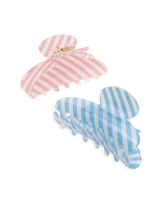 Tasha Pink Assorted 2-Pack Stripe Claw Clips