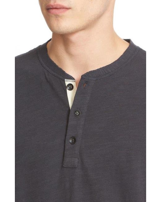 Rag & Bone Black Classic Short Sleeve Henley for men