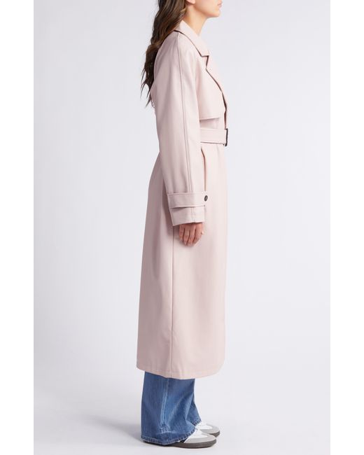 TOPSHOP Pink Faux Leather Trench Coat