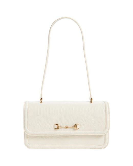 Sam Edelman Natural Loraine Flap Embossed Faux Leather Shoulder Bag