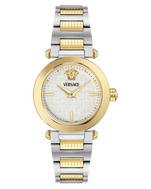 Versace Metallic Greek Bracelet Watch, 35Mm