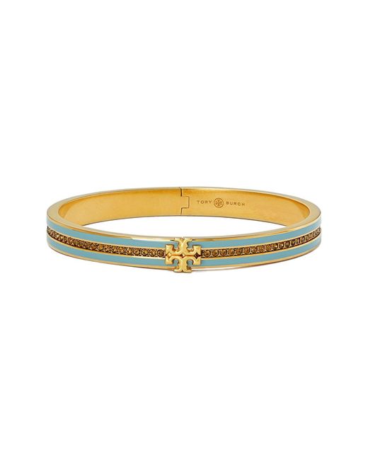 Tory Burch Kira Pavé Enamel Hinge Bracelet in Yellow Lyst