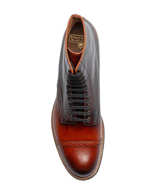 Stacy Adams Brown Madison Cap Toe Lace Up Boot for men