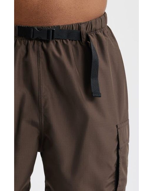 Nike Brown 5-Inch Cargo Swim Trunks for men