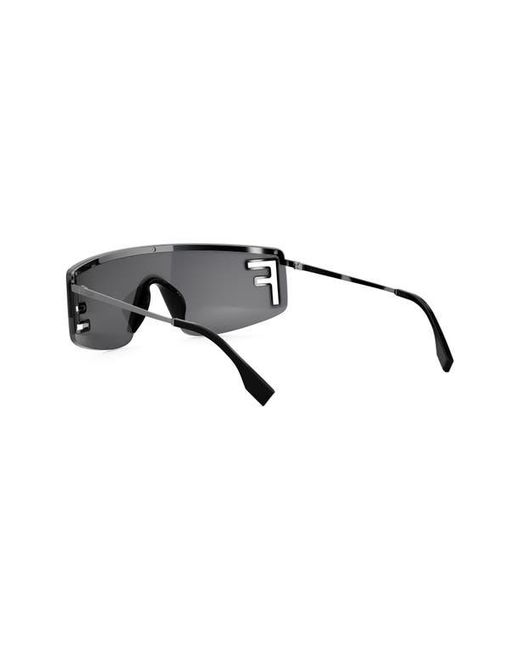 Fendi Gray Sport Rectangular Sunglasses