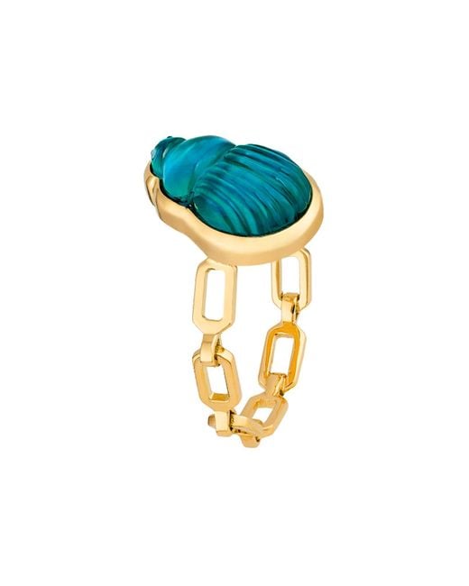 Lito Blue Giada Chain Ring