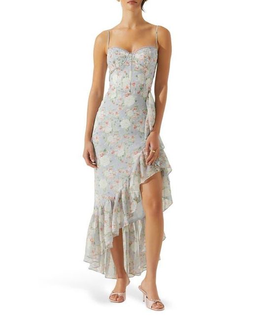Astr White Brisbane Floral Print Asymmetric Dress