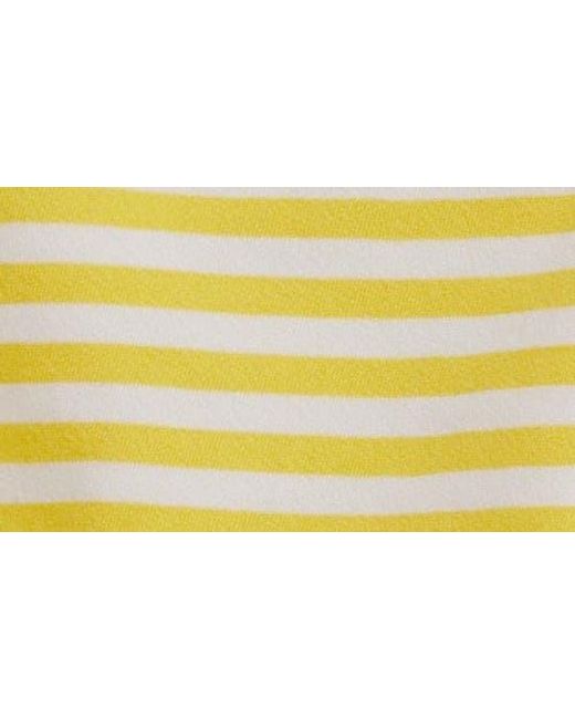 Free People Yellow Oversize Stripe Sweatshirt