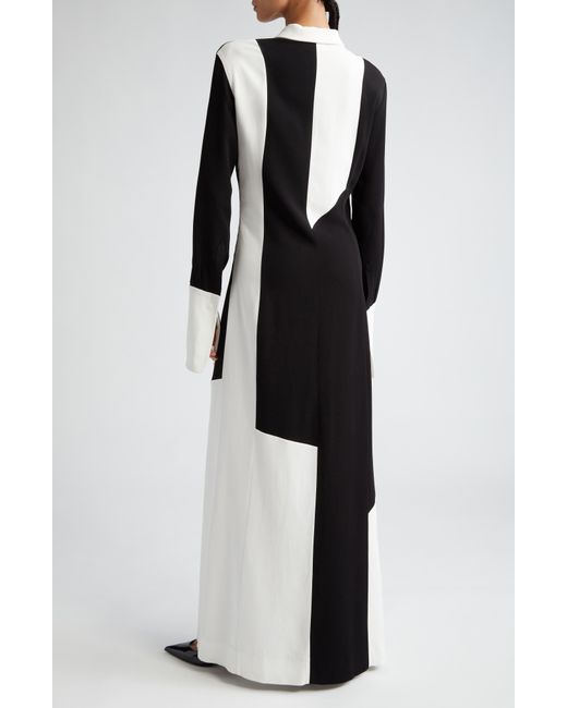 BITE STUDIOS Black Colorblock Long Sleeve Maxi Dress