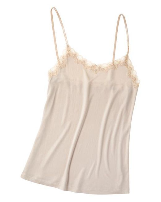 Uwila Warrior Natural Soft Silk Lace Trim Camisole