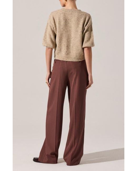 Astr Purple Colette Elbow Sleeve Sweater