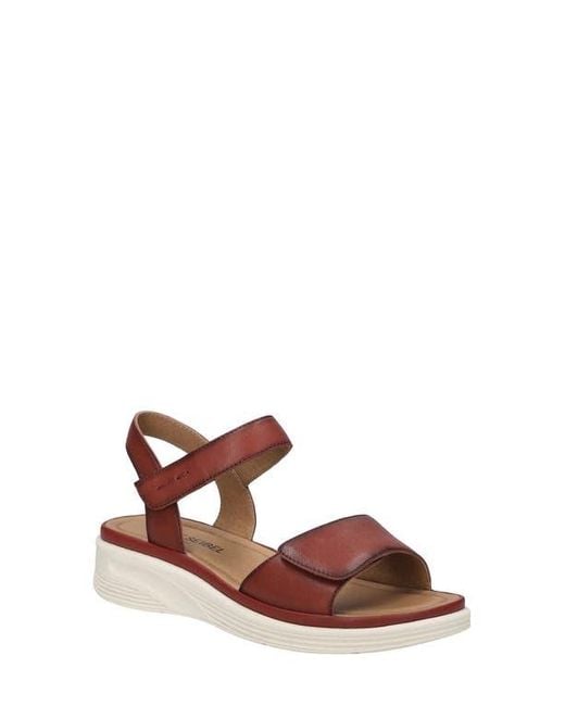 Josef Seibel Women's Brown Severan Ankle Strap Platform Wedge Sandal