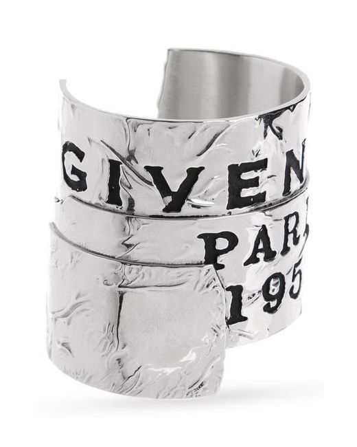 Givenchy White Tape Logo Cuff Bracelet